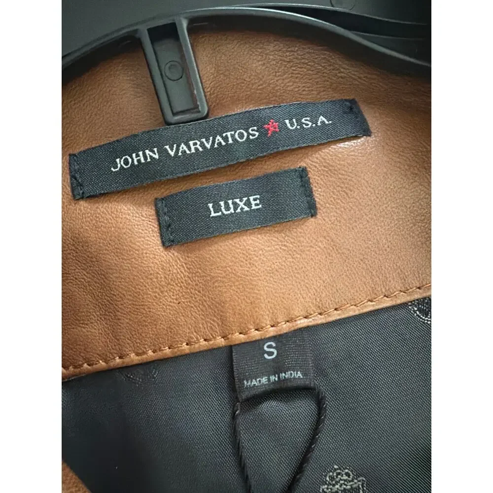 New John Varvatos brown antique  leather jacket size S $798